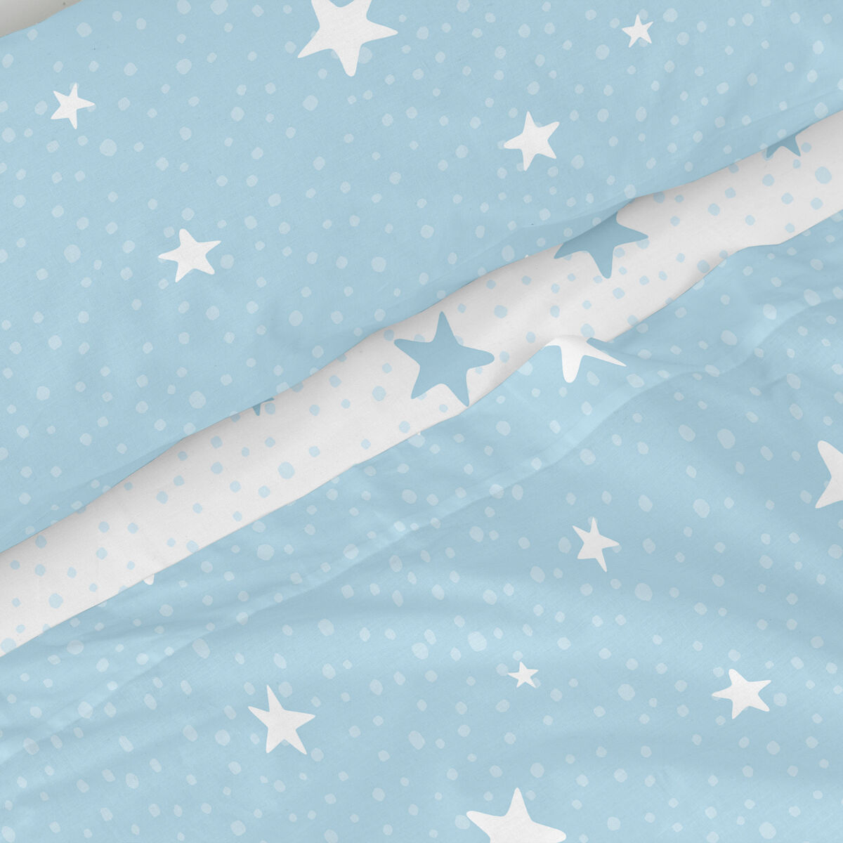 Sengetøy HappyFriday Basic Kids Little star Blå Seng 80/90 2 Deler